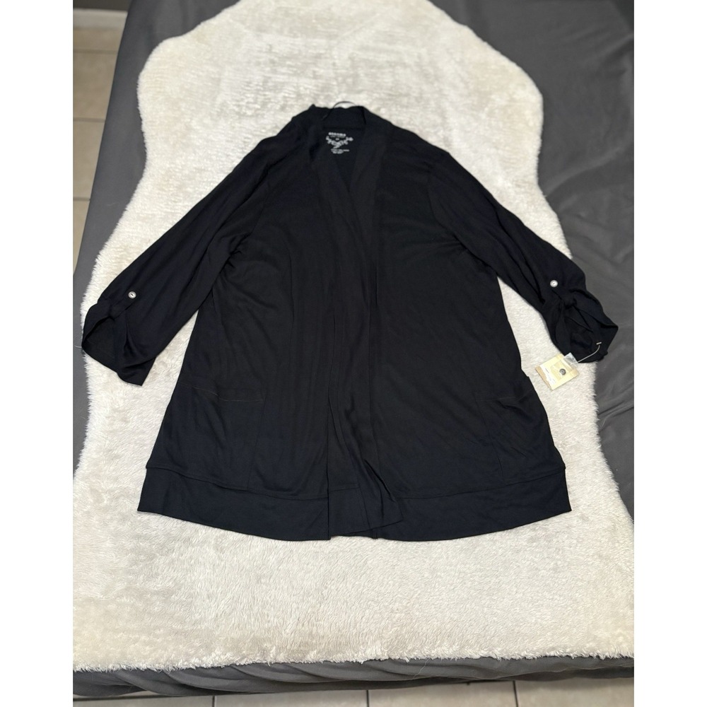 New Sonoma Women's Black Tunic Cardigan Sweater Plus Size 2X Open‎ Front